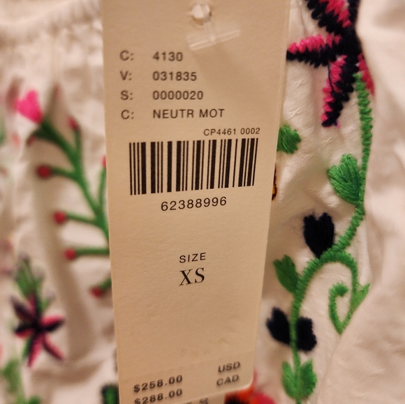 NWT ANTHROPOLOGIE Embroidered Off-the-Shoulder Dress - Picture 5 of 5